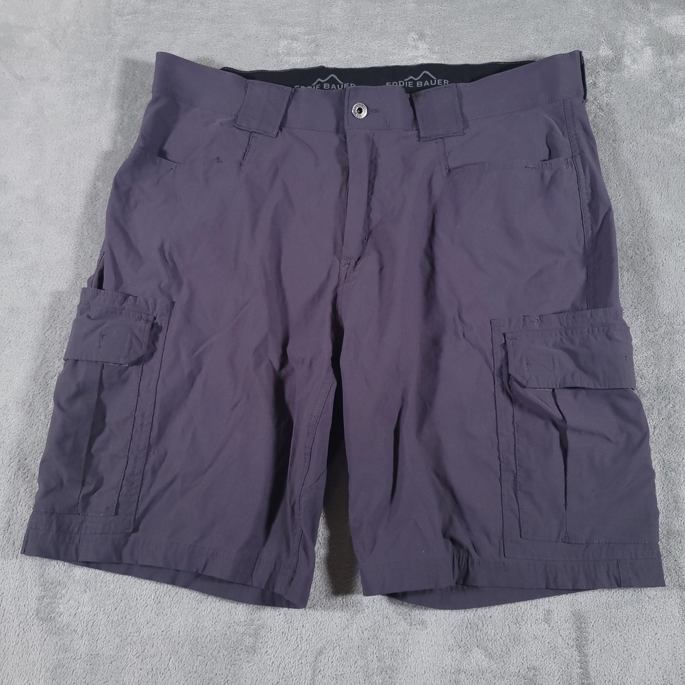 Eddie Bauer Shorts Mens 38 Gray Guide Cargo Hiking Stretch Outdoor Utility